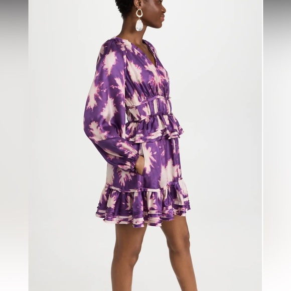 Ulla Johnson Emery Dress in Cassis Blur in Size 6 - Picture 3 of 7